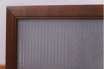 昭和中期　緻密に作り込まれた角麻文様の組子欄間(明り取り)