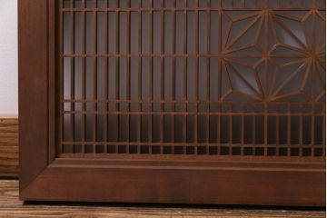 昭和中期　緻密に作り込まれた角麻文様の組子欄間(明り取り)