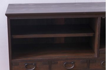 レトロ家具　明治大正期　レトロで味のある当店リメイクのアンティークテレビ台(リビングボード)