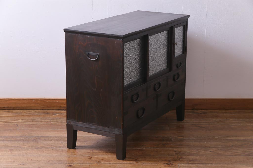 レトロ家具　明治大正期　レトロで味のある当店リメイクのアンティークテレビ台(リビングボード)