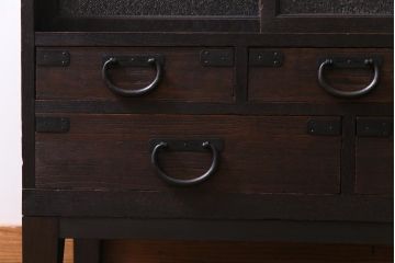 レトロ家具　明治大正期　レトロで味のある当店リメイクのアンティークテレビ台(リビングボード)