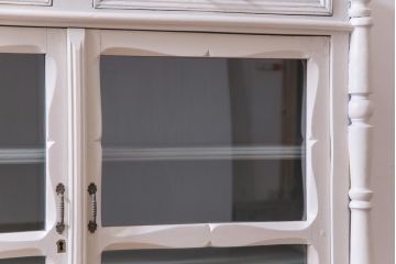 ペイント家具　爽やかな空間を演出するフランスアンティークのサイドキャビネット(収納棚)