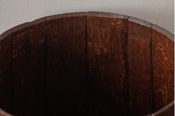 アンティーク雑貨 イギリスアンティーク オーク材 古い木の質感が味わい深い木製樽(バレル、ディスプレイ、傘立て)