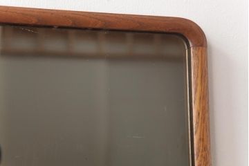 アンティーク雑貨　和製アンティーク　タモ材の木目が美しい卓上サイズの鏡台(鏡)