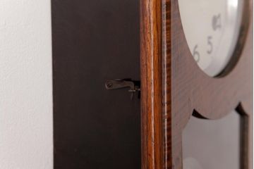 アンティーク雑貨　昭和レトロ　WAKUI製　手巻き式　ガラスのカットが上品な掛け時計(柱時計、振り子時計)