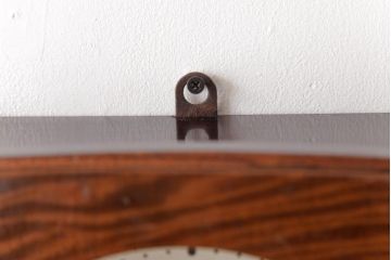アンティーク雑貨　昭和レトロ　WAKUI製　手巻き式　ガラスのカットが上品な掛け時計(柱時計、振り子時計)