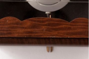 アンティーク雑貨　昭和レトロ　WAKUI製　手巻き式　ガラスのカットが上品な掛け時計(柱時計、振り子時計)