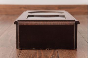 アンティーク雑貨　昭和レトロ　WAKUI製　手巻き式　ガラスのカットが上品な掛け時計(柱時計、振り子時計)