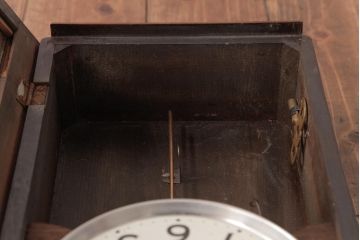 アンティーク雑貨　昭和レトロ　WAKUI製　手巻き式　ガラスのカットが上品な掛け時計(柱時計、振り子時計)