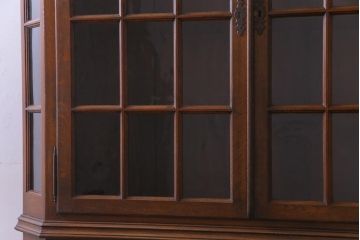 ビンテージ　オランダ　輸入家具　高級品　オーク材の温かみと風格ある佇まいが魅力の食器棚(カップボード、収納棚、飾り棚)