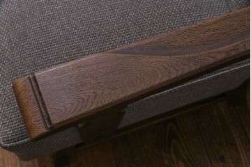 中古　神戸洋家具　永田良介商店　メンズライクにもおすすめなビンテージのチロル型ソファ(1人掛けソファ)(1)