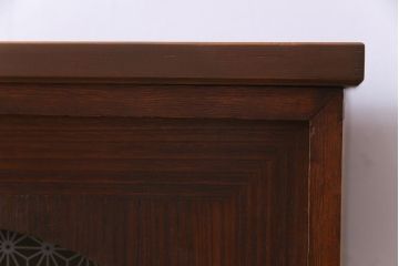 レトロ家具　昭和レトロ　桐材　丸窓がおしゃれな当店オリジナルガラス入りのリメイク箪笥ローボード(戸棚)