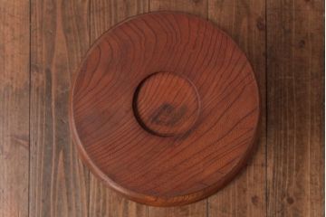 アンティーク雑貨　和製アンティーク　大正昭和期　総ケヤキ材　なめらかな質感が上品な印象与える飾り台(花台)