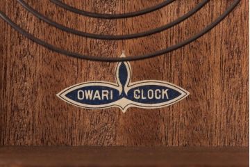 アンティーク雑貨　昭和レトロ　OWARITOKEI(尾張時計株式会社)　手巻き式　繊細な雰囲気漂う掛け時計(振り子時計、柱時計)