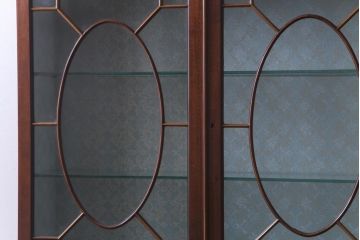 アンティーク家具　イギリスアンティーク　Christopher Pratt&Sons　BRADFORD　象嵌　繊細なデザインの飾り棚(戸棚)