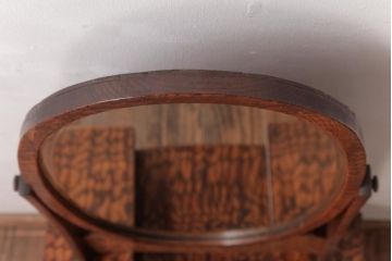 アンティーク家具　昭和初期　タモ材　上品な和の雰囲気漂う鏡台(鏡、ドレッサー)