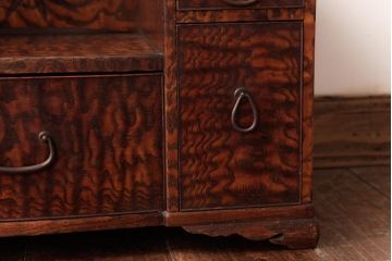 アンティーク家具　昭和初期　タモ材　上品な和の雰囲気漂う鏡台(鏡、ドレッサー)