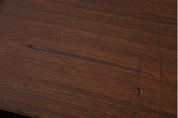 リメイク家具　桐材　当店オリジナルガラス　レトロな雰囲気溢れる鉄脚付き箪笥ローボード(テレビボード、収納棚、リビングボード)