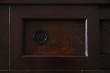 アンティーク家具　古民具　明治期　四尺　どっしりとした構えと框が重厚感溢れる重ねの京水屋(水屋箪笥、食器棚)