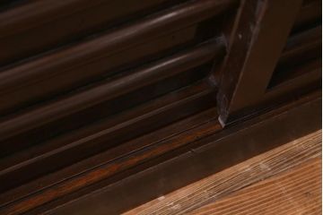 アンティーク家具　古民具　明治期　四尺　どっしりとした構えと框が重厚感溢れる重ねの京水屋(水屋箪笥、食器棚)