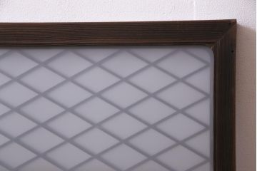 昭和中期　両面ガラス入り　和モダンな印象与える組子欄間(明り取り、ディスプレイ)