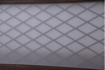 昭和中期　両面ガラス入り　和モダンな印象与える組子欄間(明り取り、ディスプレイ)