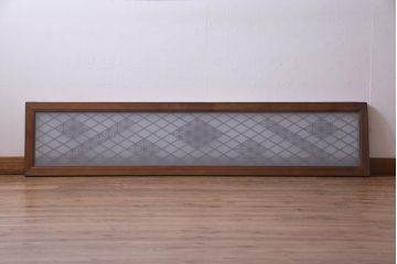 昭和中期　桜亀甲文様　両面ガラス入り　繊細な組子のデザインが美しい欄間(明り取り、ディスプレイ)