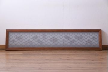 昭和中期　桜亀甲文様　両面ガラス入り　繊細な組子のデザインが美しい欄間(明り取り、ディスプレイ)(1)