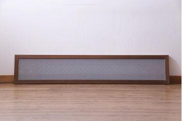 昭和中期　漆塗り　角麻と格子の模様がモダンな組子欄間(明かり取り、明り取り)