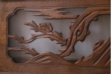 昭和中期　竹と梅　力強い存在感を放つ欄間(明かり取り、明り取り)