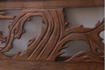 昭和中期　竹と梅　力強い存在感を放つ欄間(明かり取り、明り取り)