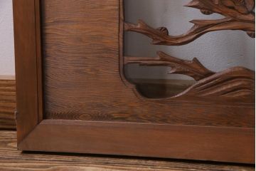 昭和中期　竹と梅　力強い存在感を放つ欄間(明かり取り、明り取り)