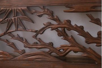 昭和中期　竹と梅　力強い存在感を放つ欄間(明かり取り、明り取り)