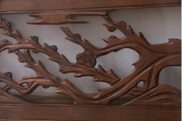 昭和中期　竹と梅　力強い存在感を放つ欄間(明かり取り、明り取り)