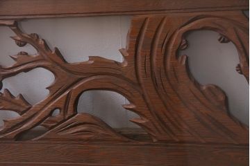 昭和中期　竹と梅　力強い存在感を放つ欄間(明かり取り、明り取り)