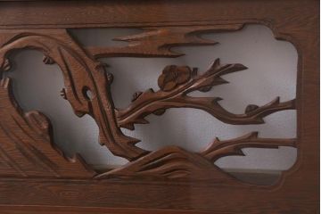 昭和中期　竹と梅　力強い存在感を放つ欄間(明かり取り、明り取り)