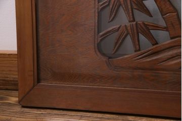 昭和中期　竹と梅　力強い存在感を放つ欄間(明かり取り、明り取り)