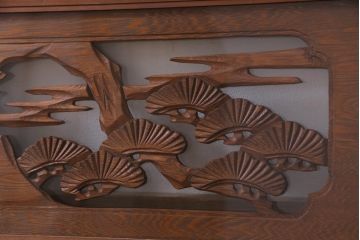 昭和中期　竹と松　力強い存在感を放つ欄間(明かり取り、明り取り)