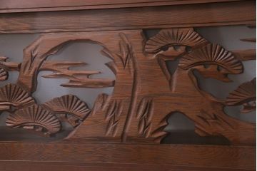 昭和中期　竹と松　力強い存在感を放つ欄間(明かり取り、明り取り)