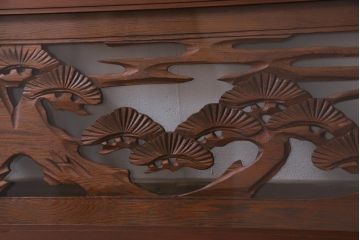 昭和中期　竹と松　力強い存在感を放つ欄間(明かり取り、明り取り)