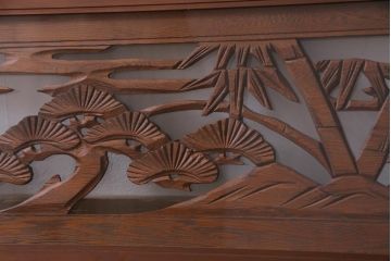 昭和中期　竹と松　力強い存在感を放つ欄間(明かり取り、明り取り)