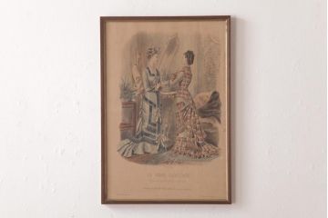 アンティーク雑貨　フランスアンティーク　La Mode Illustree　ファッションイラスト　アートフレーム