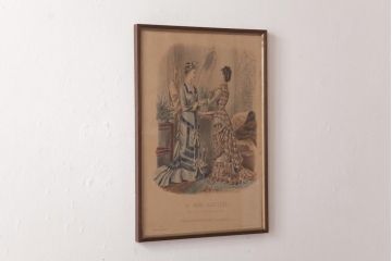 アンティーク雑貨　フランスアンティーク　La Mode Illustree　ファッションイラスト　アートフレーム