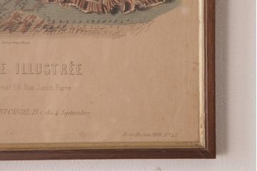 アンティーク雑貨　フランスアンティーク　La Mode Illustree　ファッションイラスト　アートフレーム