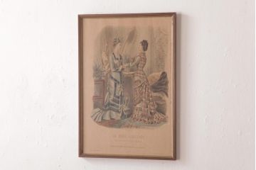 アンティーク雑貨　フランスアンティーク　La Mode Illustree　ファッションイラスト　アートフレーム