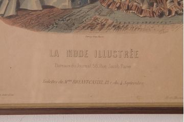 アンティーク雑貨　フランスアンティーク　La Mode Illustree　ファッションイラスト　アートフレーム