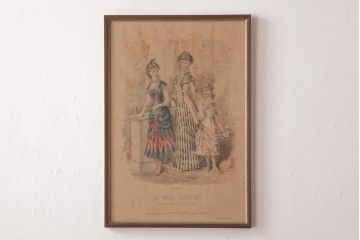 アンティーク雑貨　フランスアンティーク　La Mode Illustree　ファッションイラスト　アートフレーム(1)