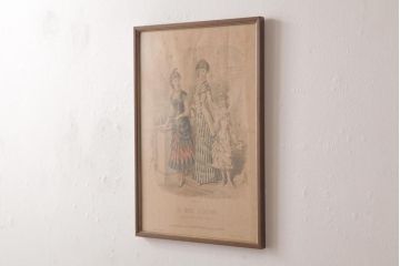 アンティーク雑貨　フランスアンティーク　La Mode Illustree　ファッションイラスト　アートフレーム(1)