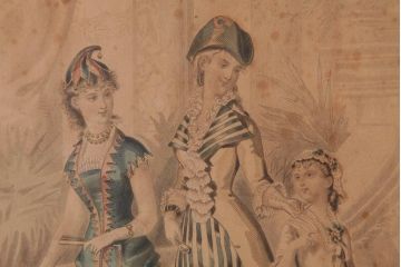 アンティーク雑貨　フランスアンティーク　La Mode Illustree　ファッションイラスト　アートフレーム(1)