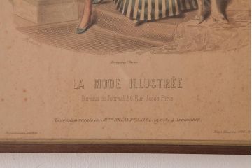 アンティーク雑貨　フランスアンティーク　La Mode Illustree　ファッションイラスト　アートフレーム(1)